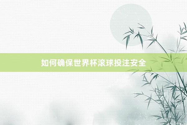 如何确保世界杯滚球投注安全