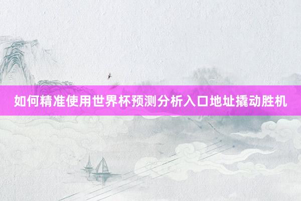 如何精准使用世界杯预测分析入口地址撬动胜机